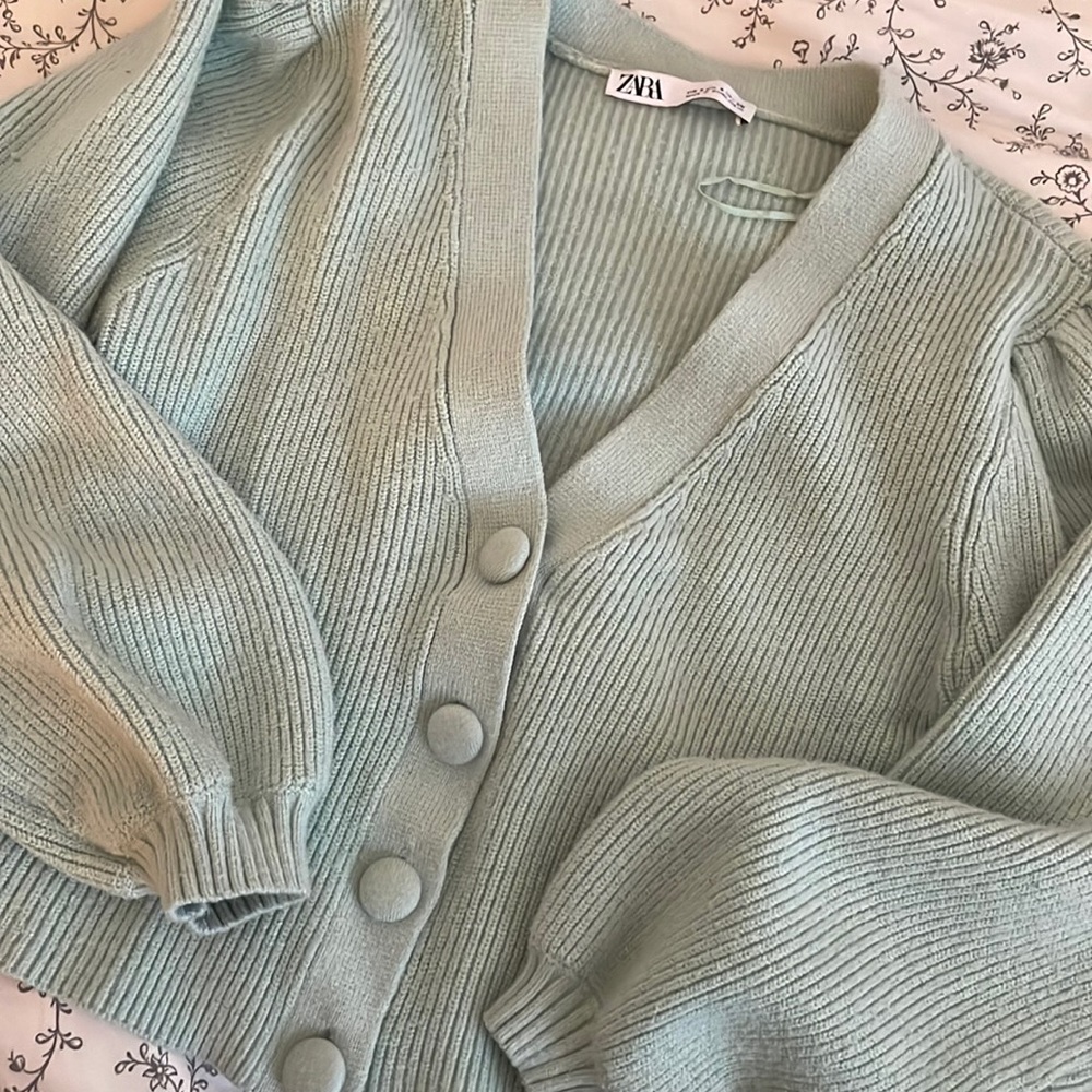 Zara mint sweater cardigan